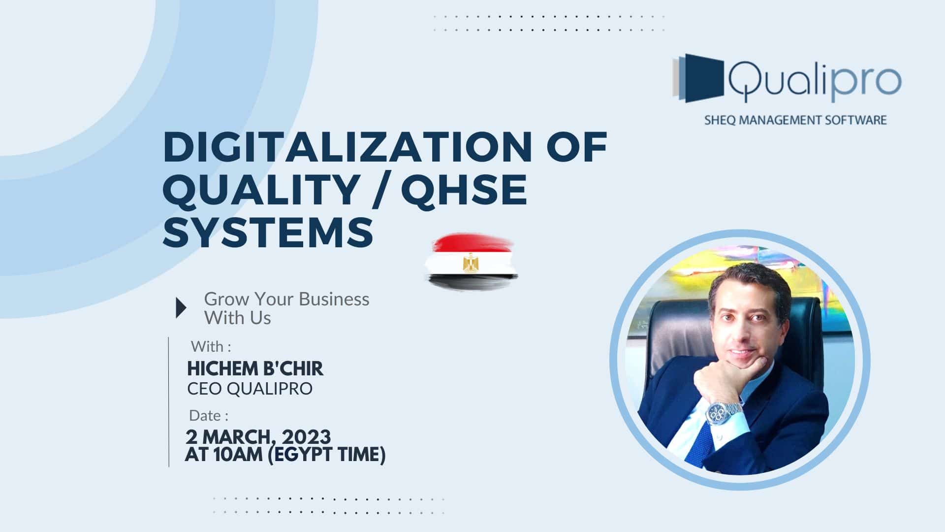Webinar: DIGITALIZATION OF THE QUALITY/QHSE SYSTEM in EGYPT